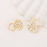 Brass Zircon Gourd Charms Necklace Bracelet Earring DIY Jewelry Making