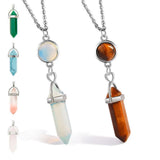 Crystal Healing Point Hexagonal Necklace DIY Gemstone Quartz Pendant