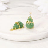 Brass and Opal Calabash Charms Pendants Necklace Bracelet Earring DIY Jewelry