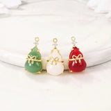 Brass and Opal Calabash Charms Pendants Necklace Bracelet Earring DIY Jewelry