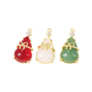 Brass and Opal Calabash Charms Pendants Necklace Bracelet Earring DIY Jewelry