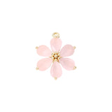 Brass & Opal Flower Charms Pendant DIY Jewelry Accessories