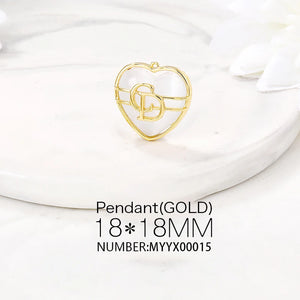 Brass Heart Charms Pendants Necklace And Bracelet Earring Diy Jewelry
