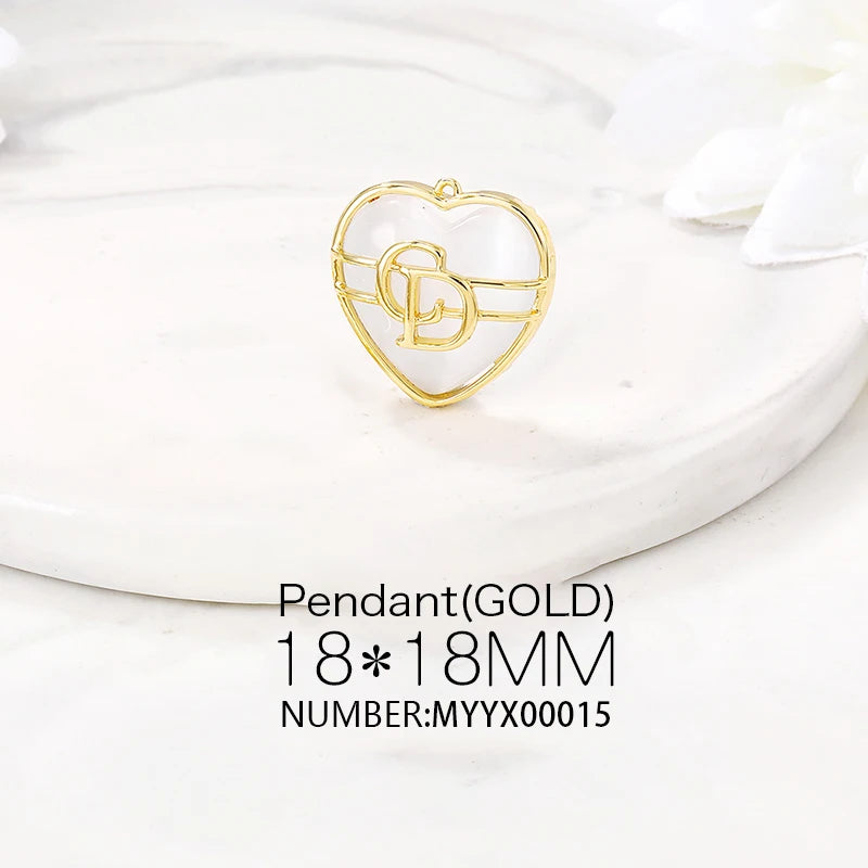 Brass Heart Charms Pendants Necklace And Bracelet Earring Diy Jewelry