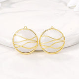 Brass & OPAL Round Charms Pendants for Necklace & Bracelet Earring DIY