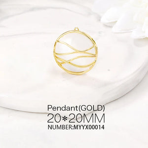 Brass & OPAL Round Charms Pendants for Necklace & Bracelet Earring DIY