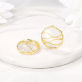 Brass & OPAL Round Charms Pendants for Necklace & Bracelet Earring DIY