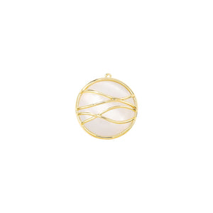 Brass & OPAL Round Charms Pendants for Necklace & Bracelet Earring DIY