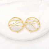 Brass & OPAL Round Charms Pendants for Necklace & Bracelet Earring DIY