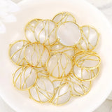 Brass & OPAL Round Charms Pendants for Necklace & Bracelet Earring DIY