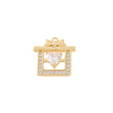 Brass Zircon Bag Charms Necklace Bracelet Earring DIY Jewelry Parts