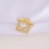 Brass Zircon Bag Charms Necklace Bracelet Earring DIY Jewelry Parts