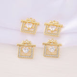 Brass Zircon Bag Charms Necklace Bracelet Earring DIY Jewelry Parts