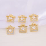 Brass Zircon Bag Charms Necklace Bracelet Earring DIY Jewelry Parts