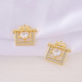 Brass Zircon Bag Charms Necklace Bracelet Earring DIY Jewelry Parts