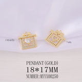 Brass Zircon Bag Charms Necklace Bracelet Earring DIY Jewelry Parts