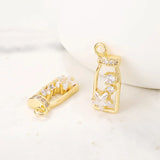 Brass Zircon Bottle Charms Pendants Necklace Bracelet Earring DIY Jewelry