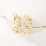 Brass Zircon Bottle Charms Pendants Necklace Bracelet Earring DIY Jewelry