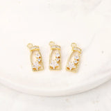 Brass Zircon Bottle Charms Pendants Necklace Bracelet Earring DIY Jewelry