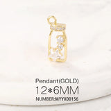 Brass Zircon Bottle Charms Pendants Necklace Bracelet Earring DIY Jewelry