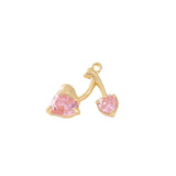 Brass and Zircon Cherry Charms Necklace DIY Jewelry Parts