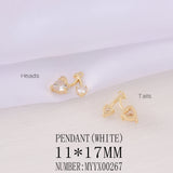 Brass and Zircon Cherry Charms Necklace DIY Jewelry Parts