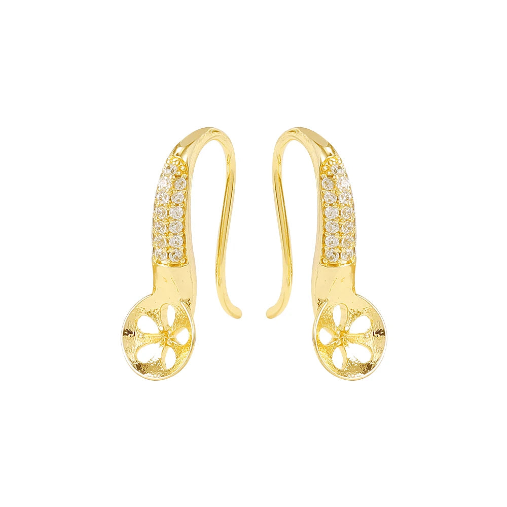 Brass And Zircon Ear Hook Earring Jewelry Making Supplies Diy Accessories