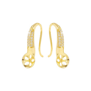 Brass And Zircon Ear Hook Earring Jewelry Making Supplies Diy Accessories