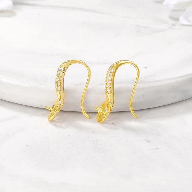 Brass And Zircon Ear Hook Earring Jewelry Making Supplies Diy Accessories