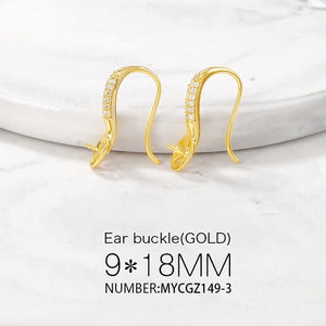 Brass And Zircon Ear Hook Earring Jewelry Making Supplies Diy Accessories