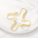 Brass And Zircon Ear Hook Earring Jewelry Making Supplies Diy Accessories