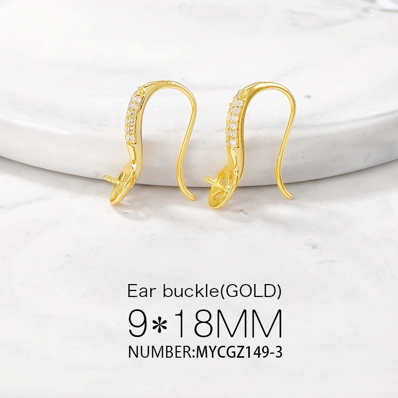 Brass And Zircon Ear Hook Earring Jewelry Making Supplies Diy Accessories