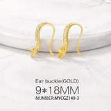 Brass And Zircon Ear Hook Earring Jewelry Making Supplies Diy Accessories
