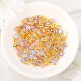 Brass & Zircon Heart Charms Pendants Set for DIY Jewelry
