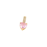 Brass & Zircon Heart Charms Pendants Set for DIY Jewelry