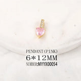 Brass & Zircon Heart Charms Pendants Set for DIY Jewelry