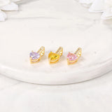 Brass & Zircon Heart Charms Pendants Set for DIY Jewelry