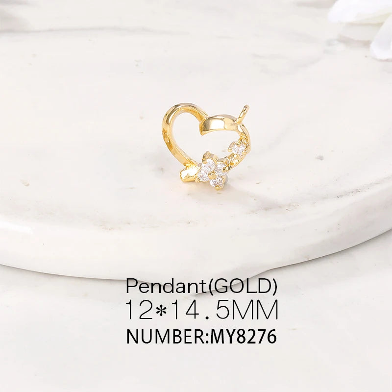Heart Charms Pendant Necklace Bracelet Earring DIY Jewelry