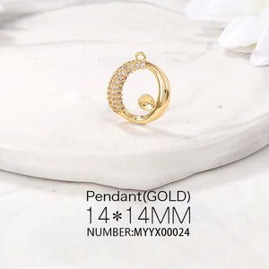 Brass Zircon Charms Necklace Bracelet Earring DIY Jewelry