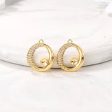 Brass Zircon Charms Necklace Bracelet Earring DIY Jewelry