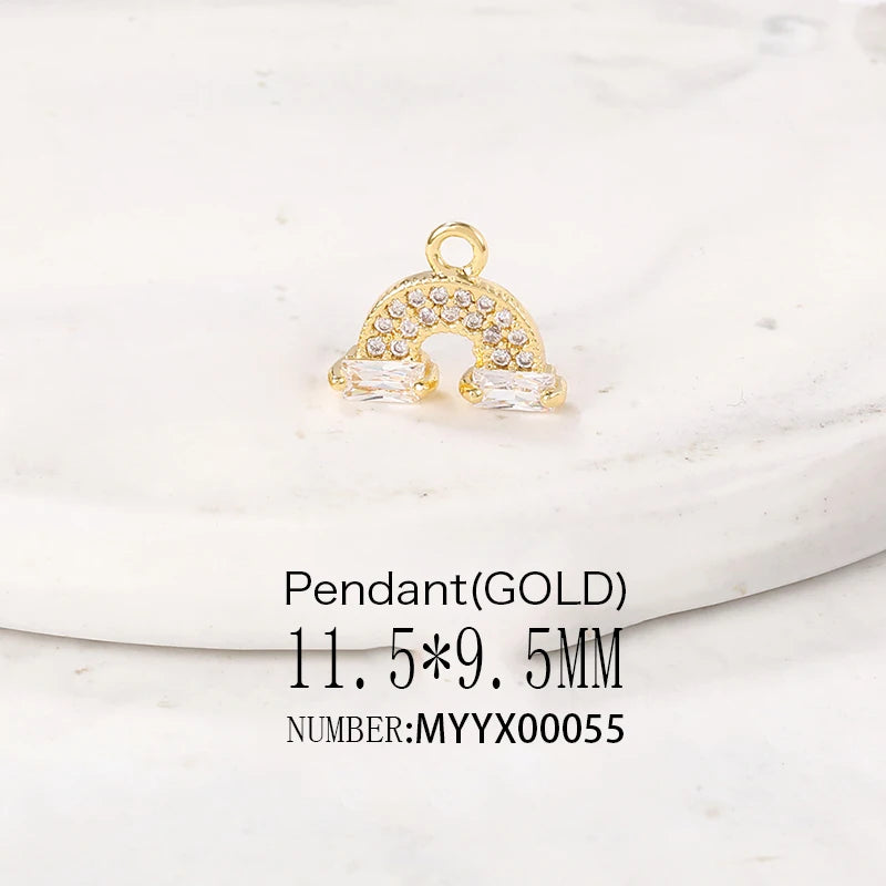 Rainbow Brass Zircon Charms DIY Jewelry Set