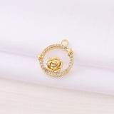 Rose Charms Pendant Necklace Bracelet Earring DIY Jewelry Parts