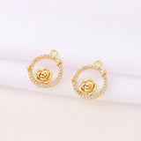 Rose Charms Pendant Necklace Bracelet Earring DIY Jewelry Parts
