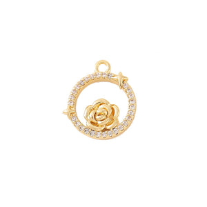 Rose Charms Pendant Necklace Bracelet Earring DIY Jewelry Parts