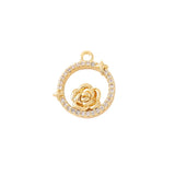 Rose Charms Pendant Necklace Bracelet Earring DIY Jewelry Parts