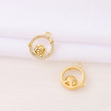 Rose Charms Pendant Necklace Bracelet Earring DIY Jewelry Parts