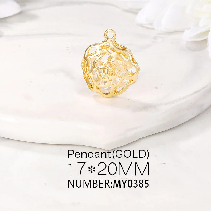 Rose Charms Pendants Necklace Bracelet Earring Diy Jewelry