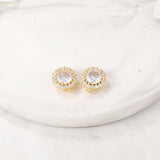Brass Zircon Round Charms Pendant Necklace Bracelet Earring Diy Jewelry