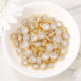 Brass Zircon Round Charms Pendant Necklace Bracelet Earring Diy Jewelry