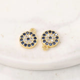 Brass & Zircon Round Charms Pendants DIY Jewelry Accessories